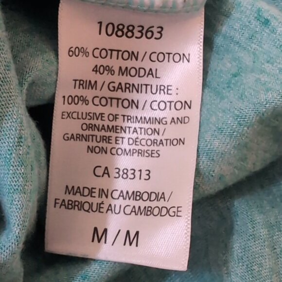 Bleu Gray Crochet Tshirt Sheer Shoulder Cap Sleeve Turquoise Summer Top - Picture 8 of 9